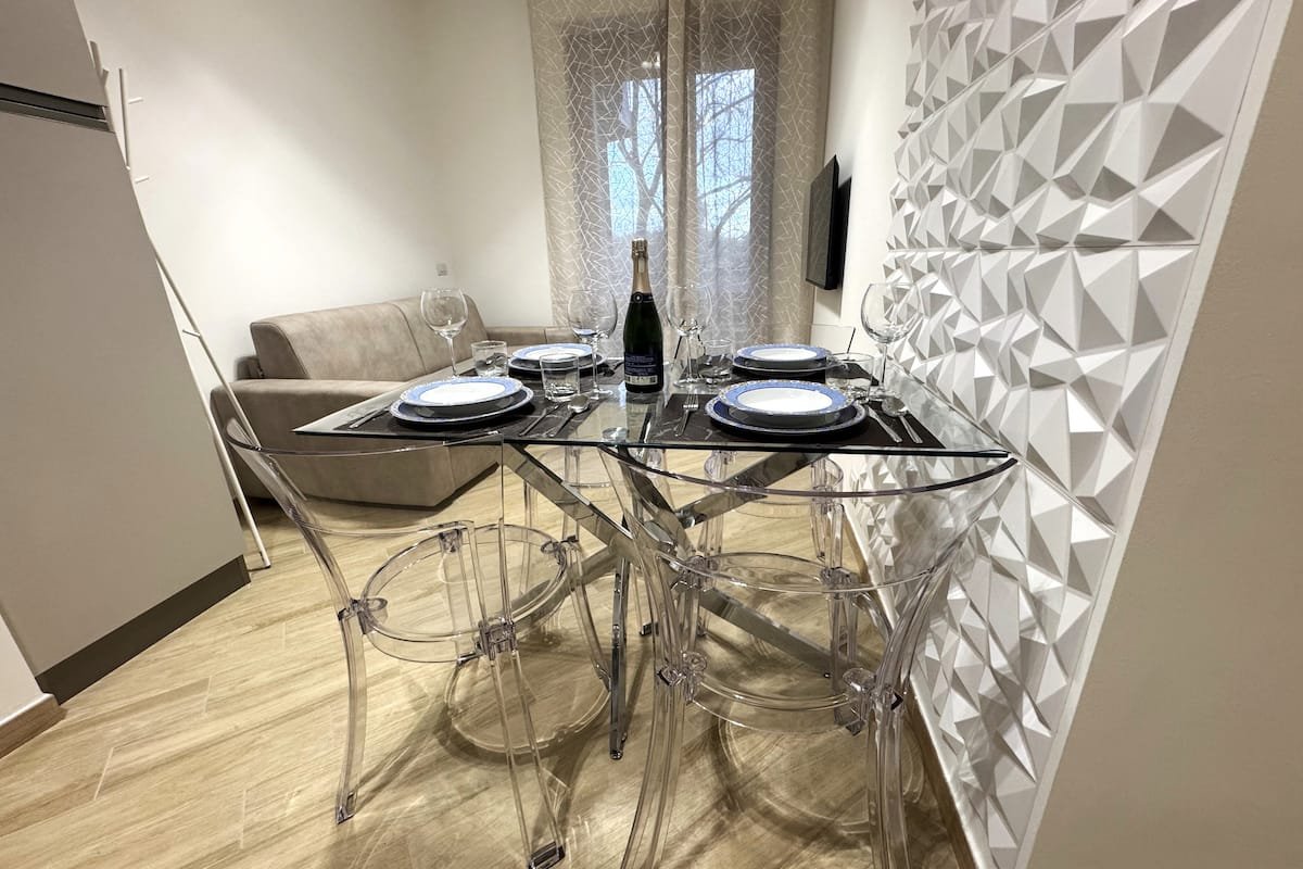 Soggiorno e cucina di Dimora Cabiria